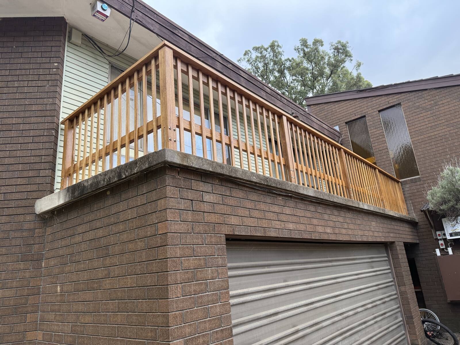 Hardwood balcony balustrade carpentry maintenance work